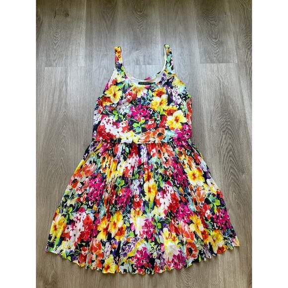Lauren Ralph Lauren Floral Sleeveless, Dress, Women's size 6 Colorful Pleated - Picture 1 of 9